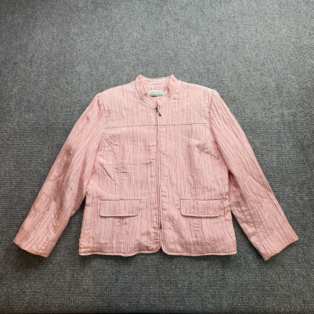 Pink Crinkle Satin Jacket 12P Mandarin‎ Collar Y2K Retro Feminine Romantic Glam